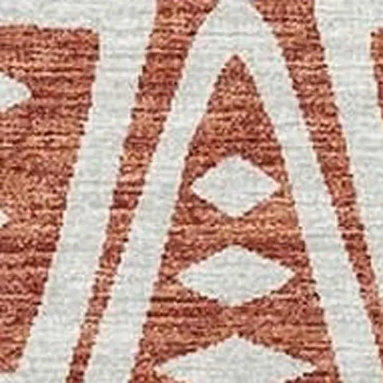 8' X 10' Burnt Sienna And Ivory Tribal Washable Area Rug With UV Protection