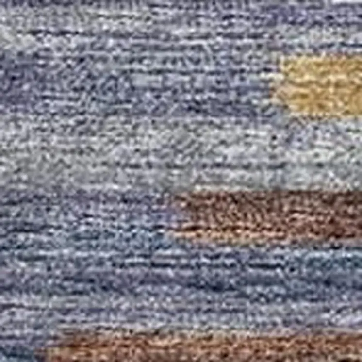 8' X 10' Blue Gold And Brown Abstract Washable Area Rug With UV Protection
