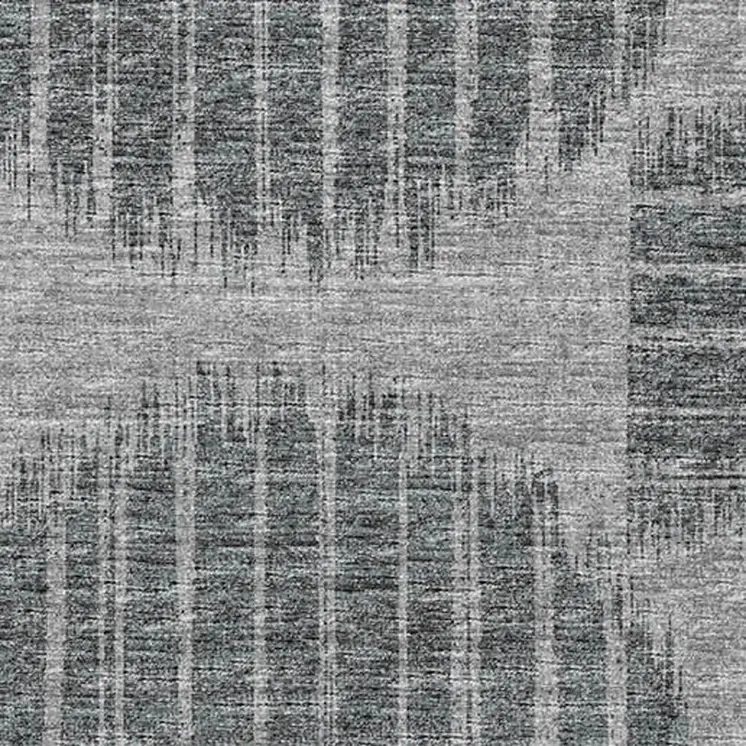 8' X 10' Graphite And Charcoal Geometric Washable Area Rug With UV Protection