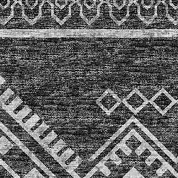 10' X 14' Gray And Ivory Tribal Washable Area Rug With UV Protection