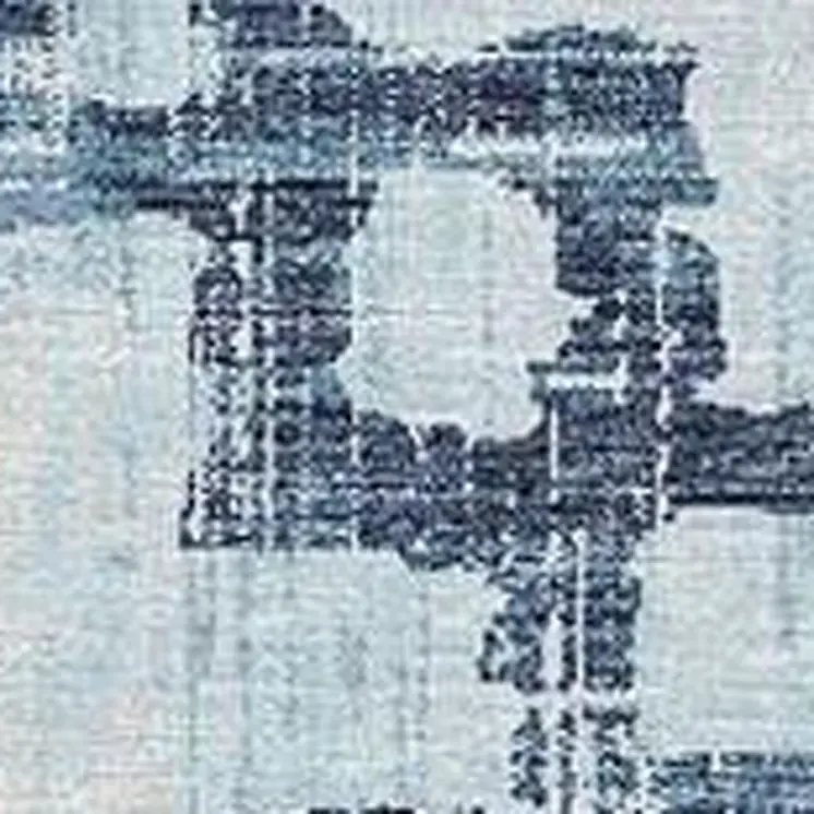 5' X 8' Blue And Light Blue Tribal Washable Area Rug With UV Protection