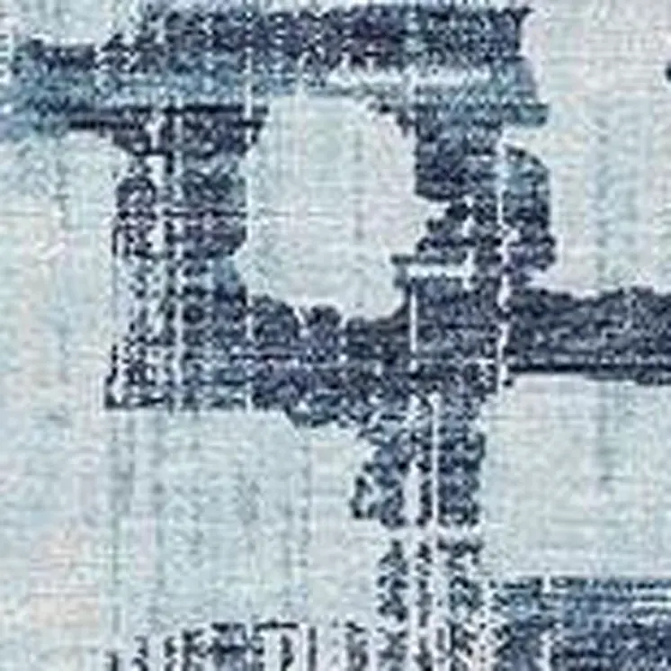 9' X 12' Blue And Light Blue Tribal Washable Area Rug With UV Protection