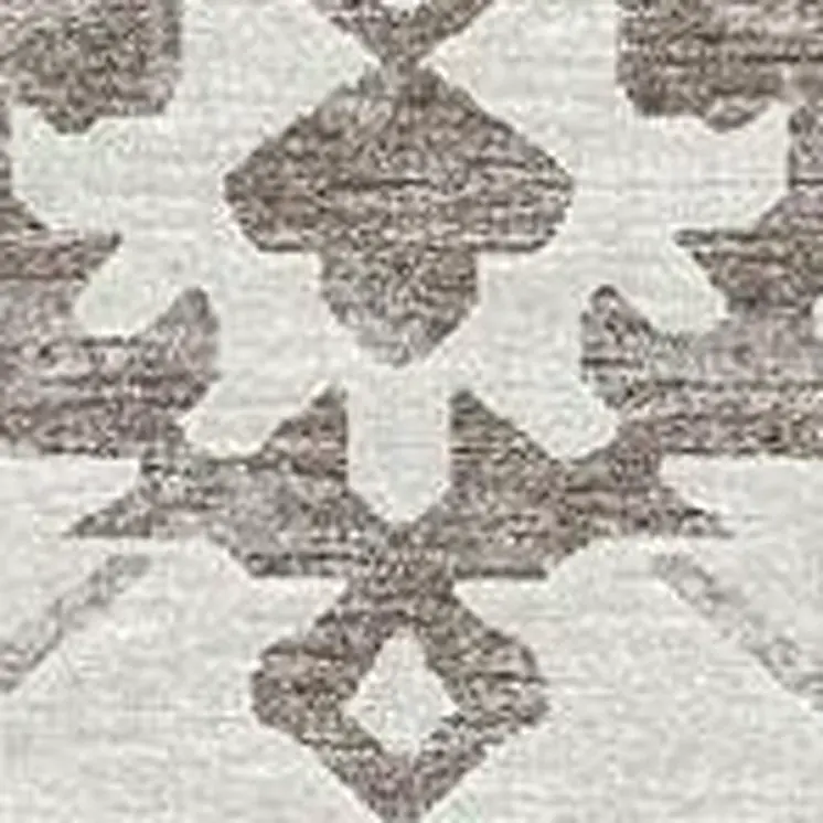 8' X 10' Taupe And Ivory Floral Medallion Washable Area Rug With UV Protection