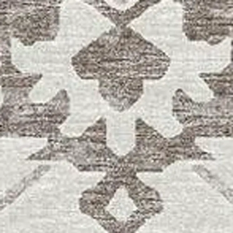 9' X 12' Taupe And Ivory Floral Medallion Washable Area Rug With UV Protection