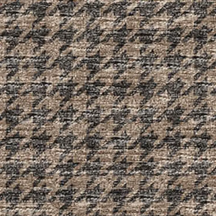 5' X 8' Chocolate And Coffee Houndstooth Washable Area Rug With UV Protection