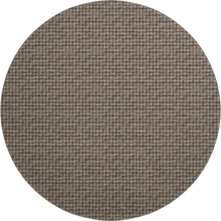 8' Chocolate And Coffee Houndstooth Washable Round Rug With UV Protection