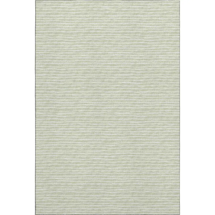 10' X 14' Light Gray And Ivory Striped Washable Area Rug With UV Protection