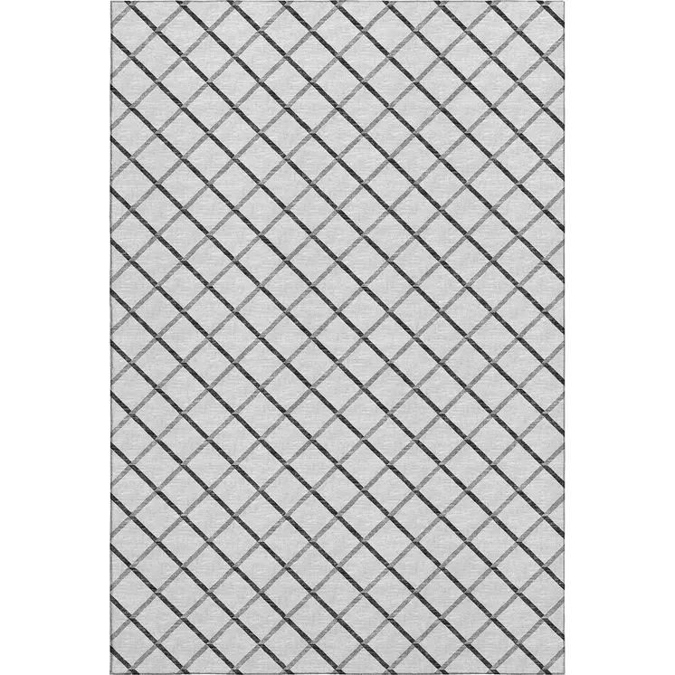 10' X 14' Gray And Black Geometric Washable Area Rug With UV Protection