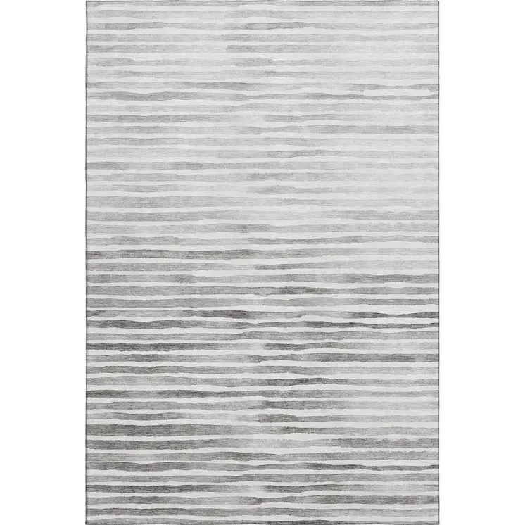 5' X 8' Gray And Charcoal Geometric Washable Area Rug With UV Protection