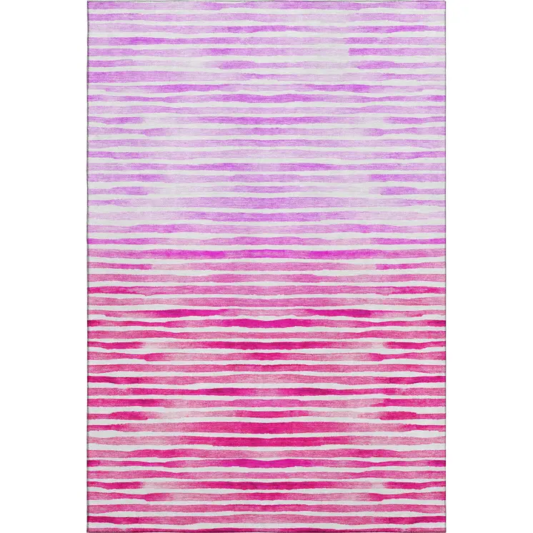 3' X 5' Pink Purple And Ivory Geometric Washable Area Rug With UV Protection