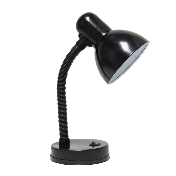 14" Black Metal Swing Arm Table Lamp