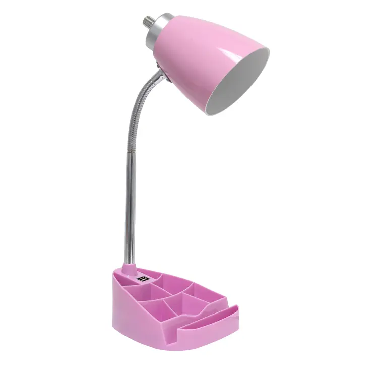 19" Pink Swing Arm USB Table Lamp