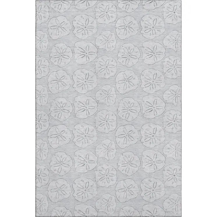 10' X 14' Gray And Ivory Geometric Washable Area Rug With UV Protection