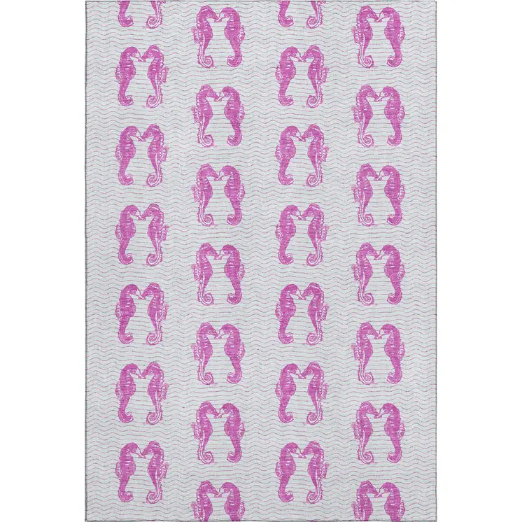 3' X 5' Pink And Silver Geometric Washable Area Rug With UV Protection