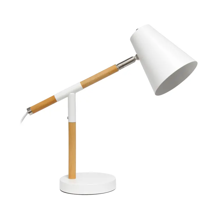 16" White Metal Table Lamp