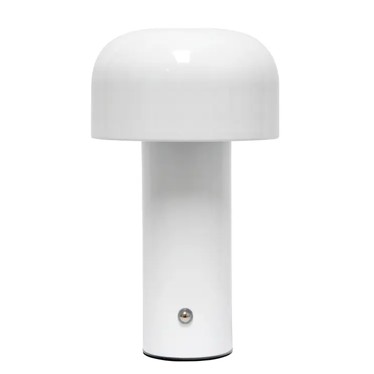 8" White Metal Table Lamp