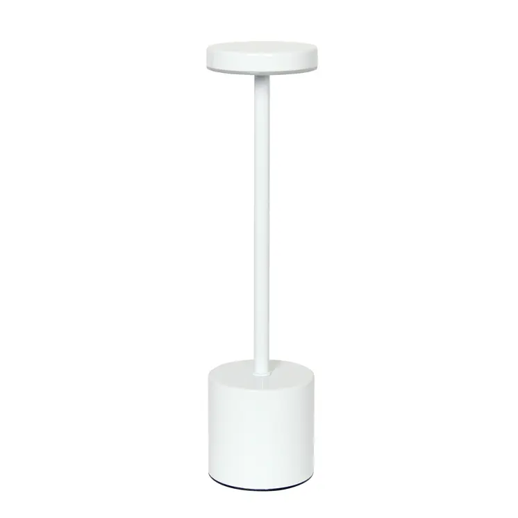 13" White Metal Table Lamp