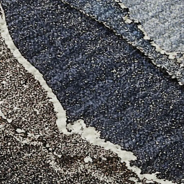 8' X 10' Navy Blue And Charcoal Abstract Washable Area Rug With UV Protection