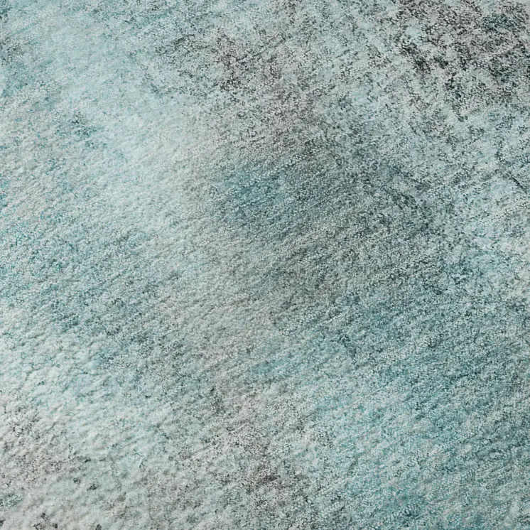 10' X 14' Teal And Ivory Abstract Washable Area Rug With UV Protection