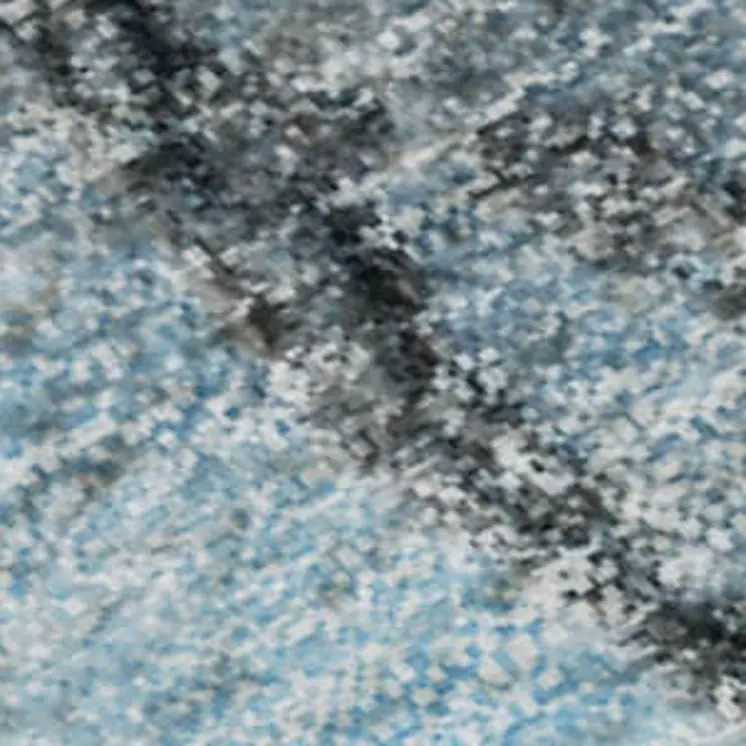 3' X 5' Blue Gray And Ivory Abstract Washable Area Rug With UV Protection