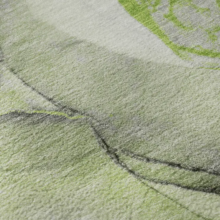10' X 14' Green Gray And Ivory Abstract Washable Area Rug With UV Protection