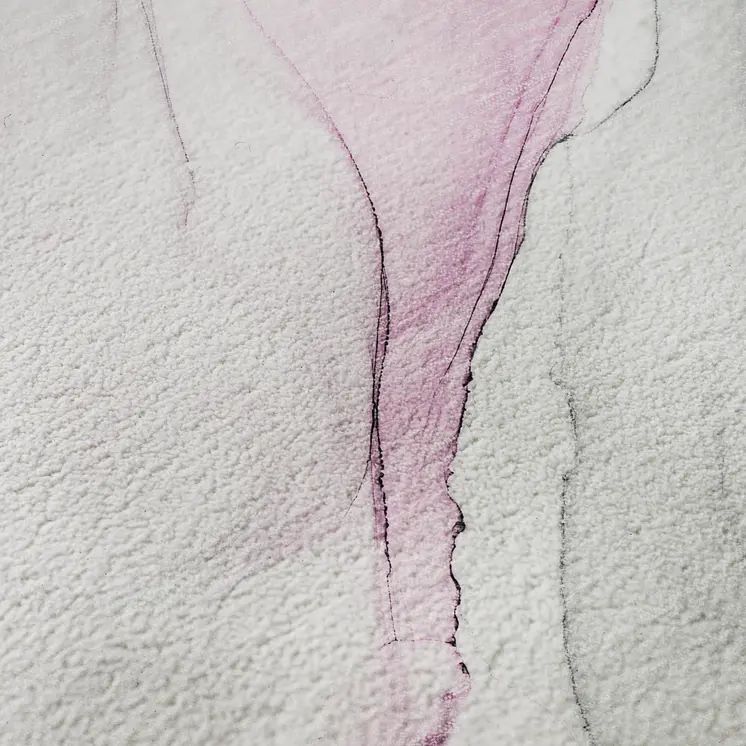 3' X 5' Pink And Ivory Abstract Washable Area Rug With UV Protection
