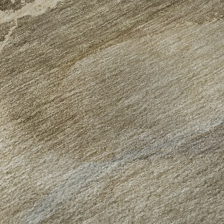 5' X 8' Brown Gray And Ivory Abstract Washable Area Rug With UV Protection