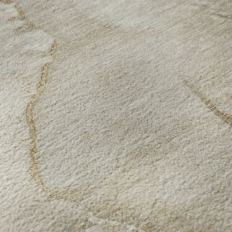 8' X 10' Beige And Ivory Abstract Washable Area Rug With UV Protection