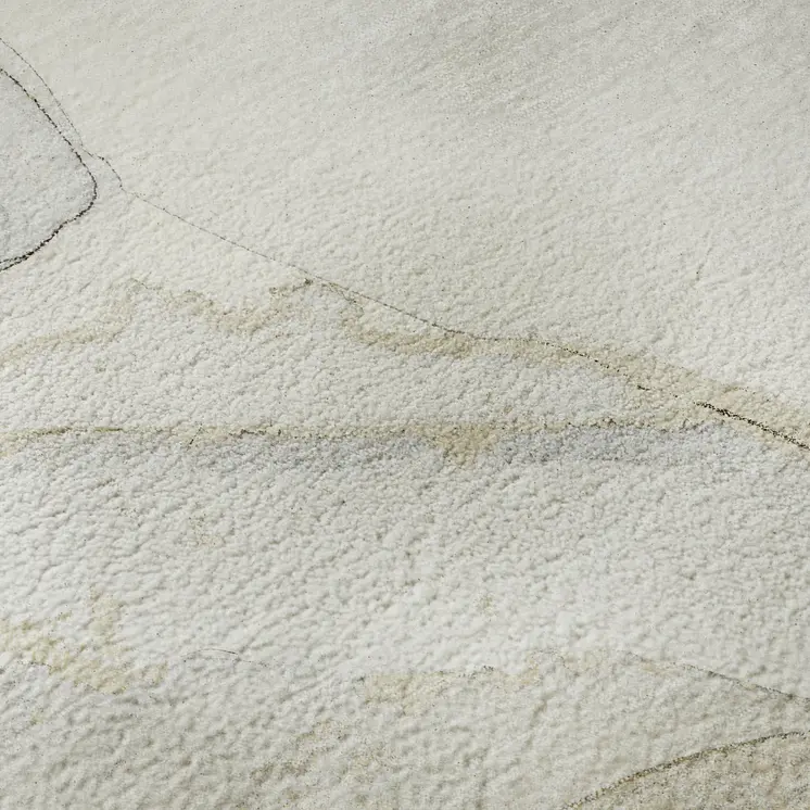 8' X 10' Beige And Ivory Abstract Washable Area Rug With UV Protection