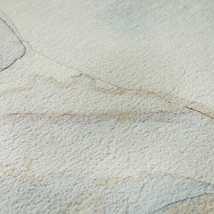 10' X 14' Sky Blue And Ivory Abstract Washable Area Rug With UV Protection