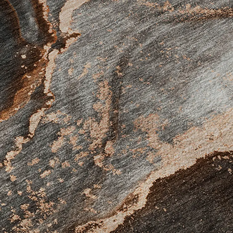 9' X 12' Peach And Gray Abstract Washable Area Rug With UV Protection