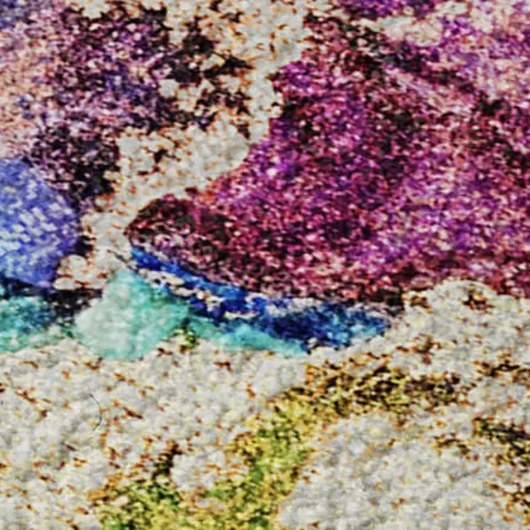 9' X 12' Blue Green And Purple Abstract Washable Area Rug With UV Protection