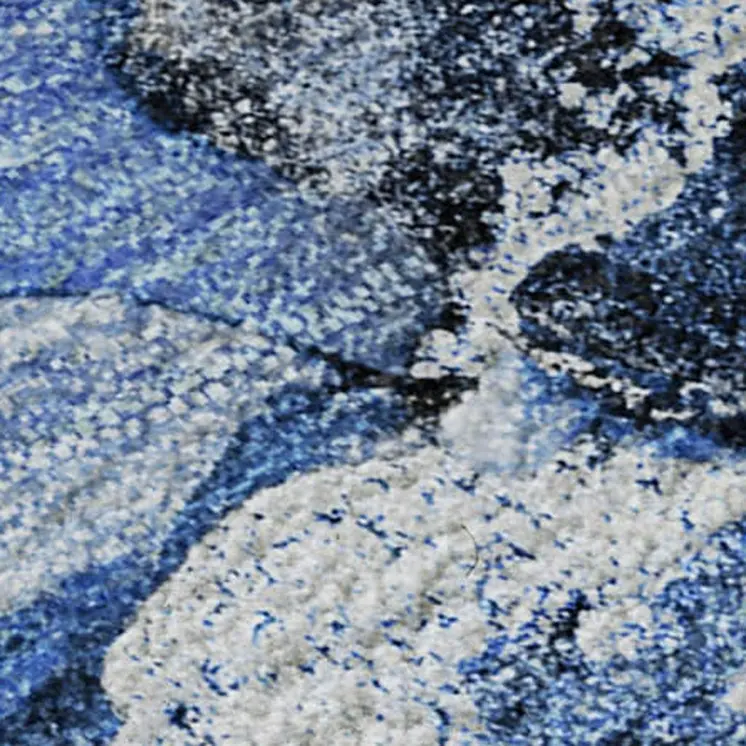 9' X 12' Navy Blue And Ivory Abstract Washable Area Rug With UV Protection