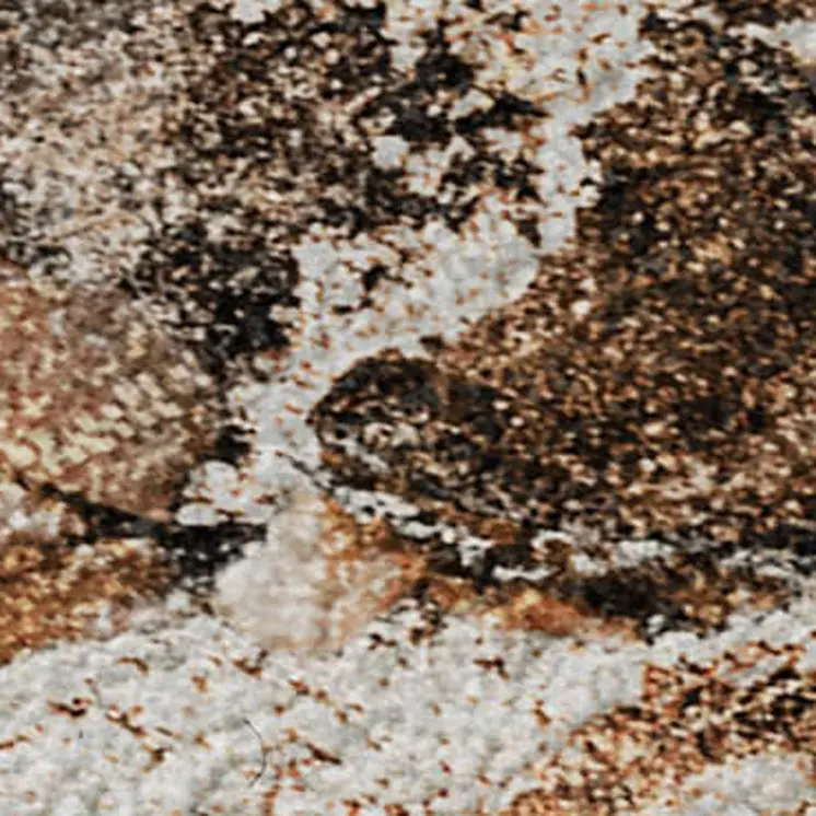 9' X 12' Rust And Ivory Abstract Washable Area Rug With UV Protection