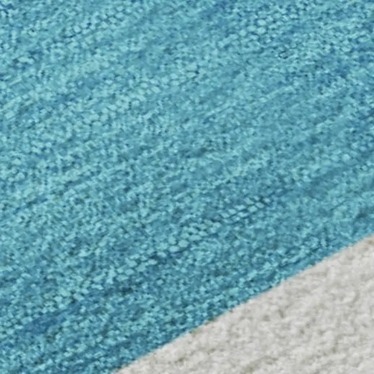 9' X 12' Teal And Ivory Striped Washable Area Rug With UV Protection