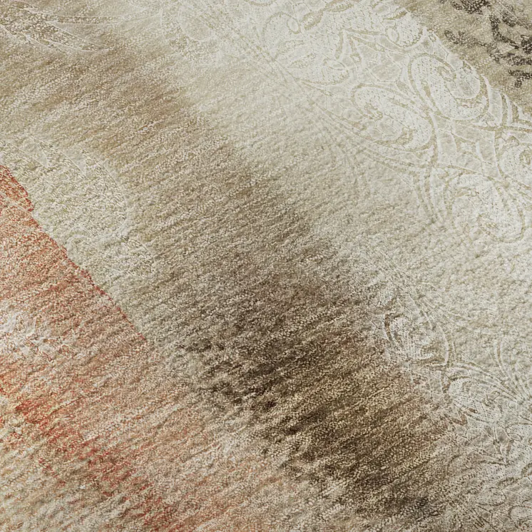 10' X 14' Beige Blue And Ivory Abstract Washable Area Rug With UV Protection