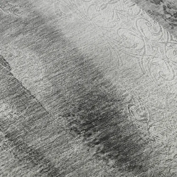 5' X 8' Gray And Ivory Abstract Washable Area Rug With UV Protection
