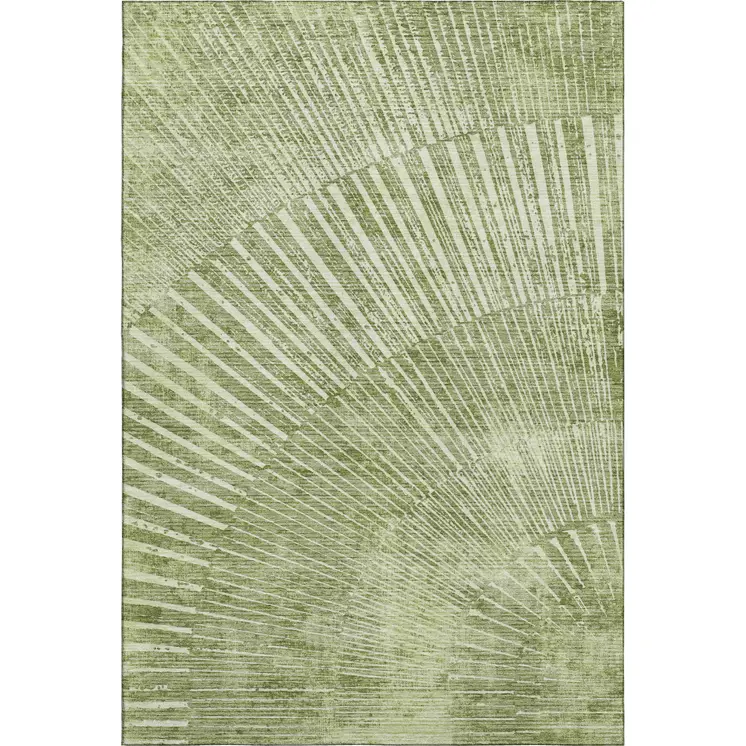 10' X 14' Sage And Ivory Geometric Washable Area Rug With UV Protection