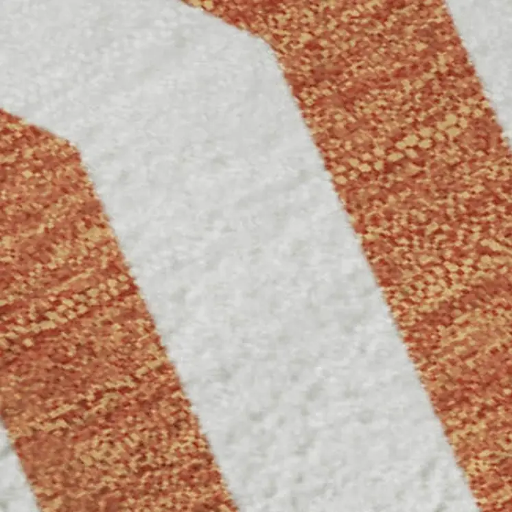 5' X 8' Rust And Ivory Geometric Washable Area Rug With UV Protection