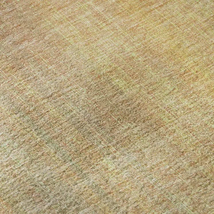 9' X 12' Blush And Gold Striped Washable Area Rug With UV Protection