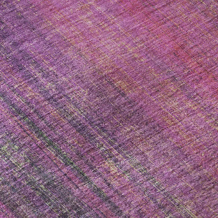 3' X 5' Lilac And Blush Striped Washable Area Rug With UV Protection