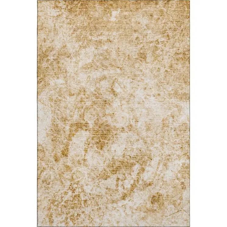 10' X 14' Beige And Ivory Abstract Washable Area Rug With UV Protection
