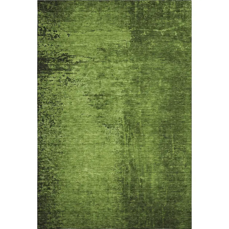 8' X 10' Green And Gray Abstract Washable Area Rug With UV Protection