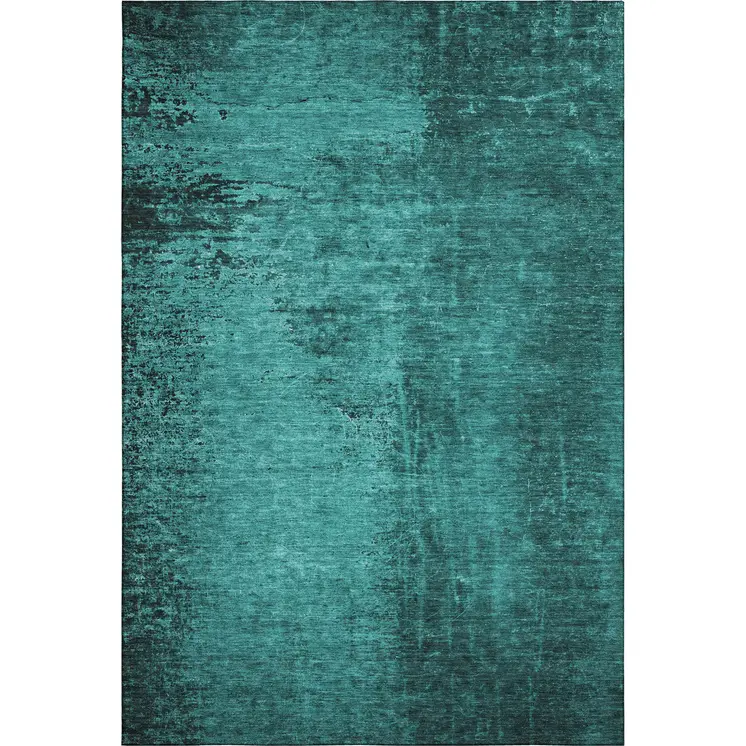 10' X 14' Teal And Gray Abstract Washable Area Rug With UV Protection