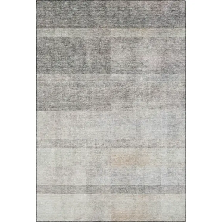 9' X 12' Taupe And Ivory Abstract Washable Area Rug With UV Protection