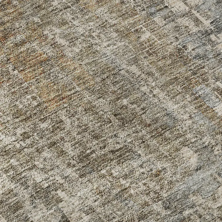 8' X 10' Beige And Gray Abstract Washable Area Rug With UV Protection