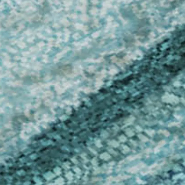 8' X 10' Teal And Ivory Abstract Washable Area Rug With UV Protection