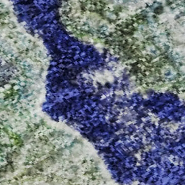 10' X 14' Green Blue And Ivory Abstract Washable Area Rug With UV Protection