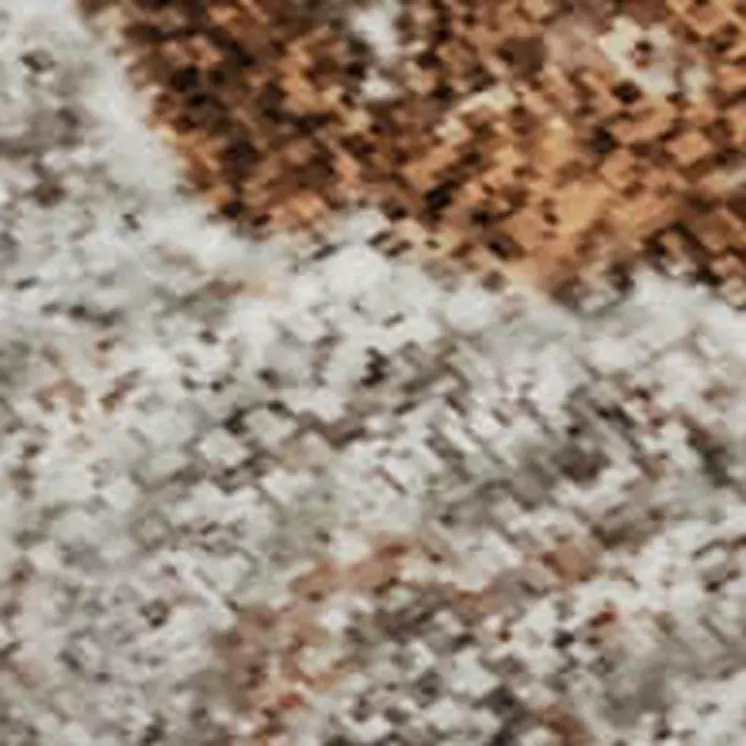 3' X 5' Terra Cotta Ivory And Gray Abstract Washable Area Rug With UV Protection