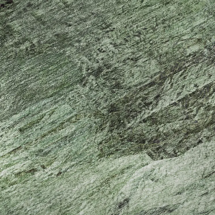 5' X 8' Green Brown And Ivory Abstract Washable Area Rug With UV Protection